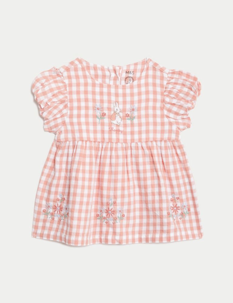 2pc Pure Cotton Checked Peter Rabbit™ Outfit (0-3 Yrs) 5 of 8