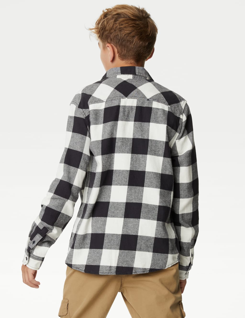 2pc Pure Cotton Checked Shirt and T Shirt 6 16 Yrs M S