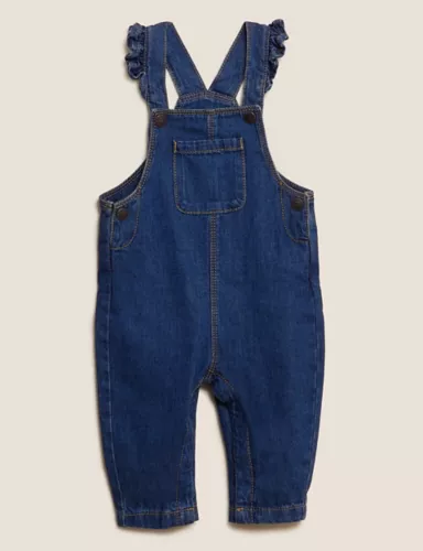 2pc Pure Cotton Denim Dungaree Outfit (0-3 Yrs) 3 of 6