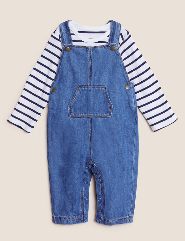 Baby Boys Denim Dungarees Toddler Bodysuit Authentic New Age 3 Months to 5 Years