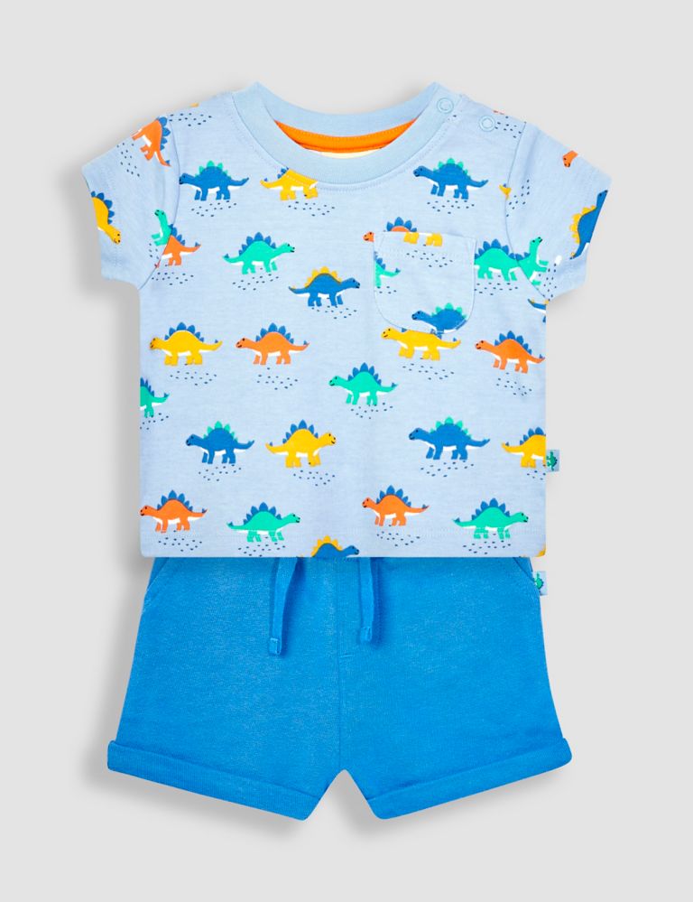 2pc Pure Cotton Dinosaur Outfit (0-24 Mths) 1 of 4
