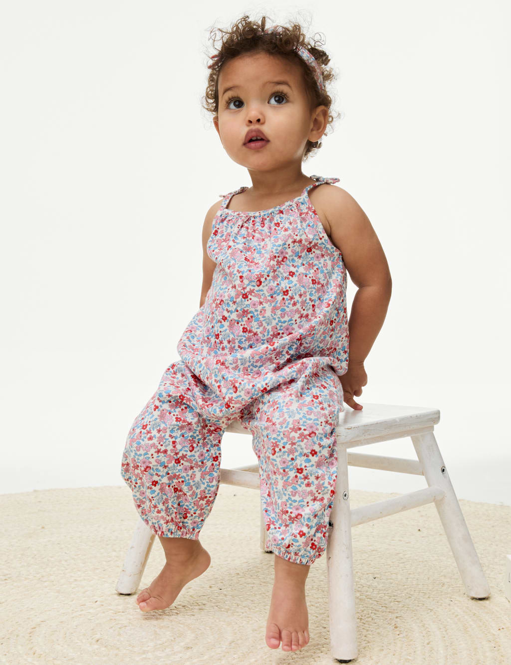 2pc Floral Jumper Dress & Tights Outfit (2-8 Yrs)