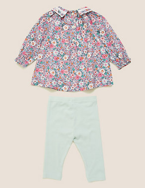 2pc Pure Cotton Floral Outfit (0-3 Yrs) Image 2 of 5