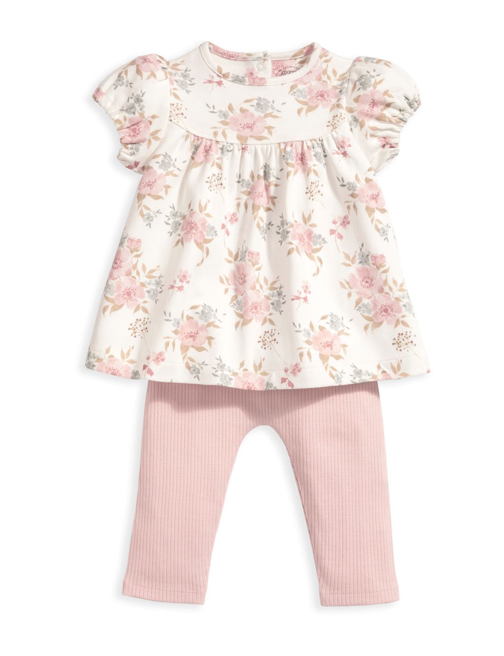 2pc Pure Cotton Floral Outfit (7lbs-12 Mths) 1 of 5