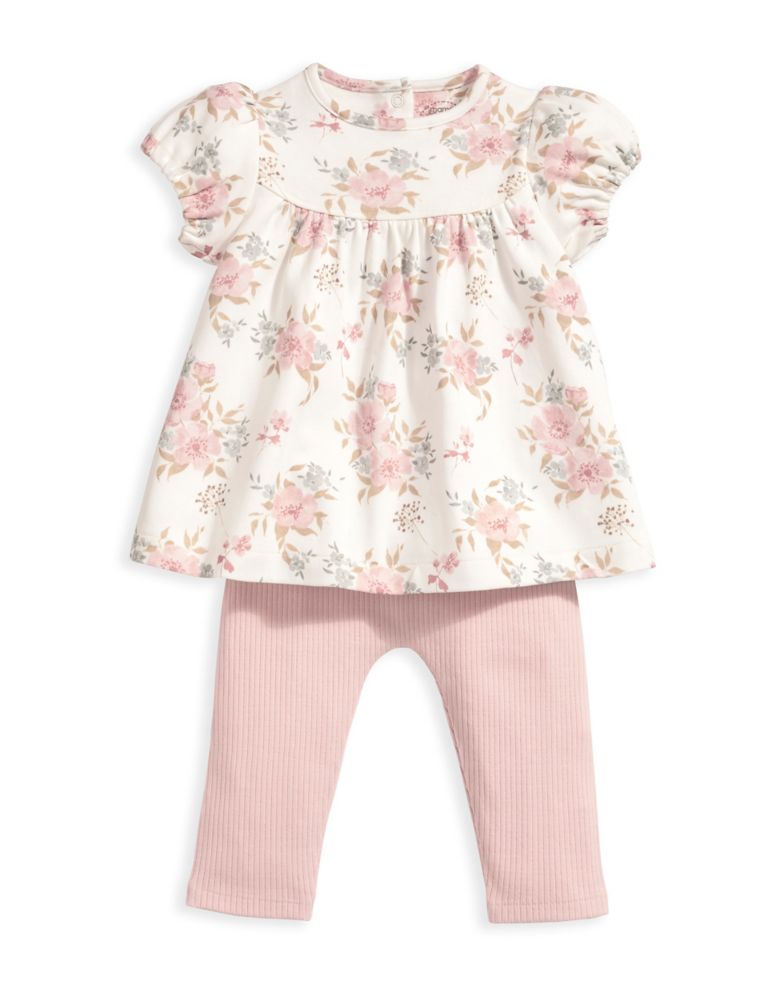 2pc Pure Cotton Floral Outfit (7lbs-12 Mths) 2 of 5