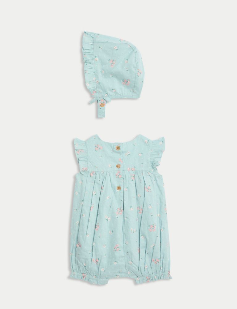 2pc Pure Cotton Floral Romper Set (0-1 Yrs) 3 of 7