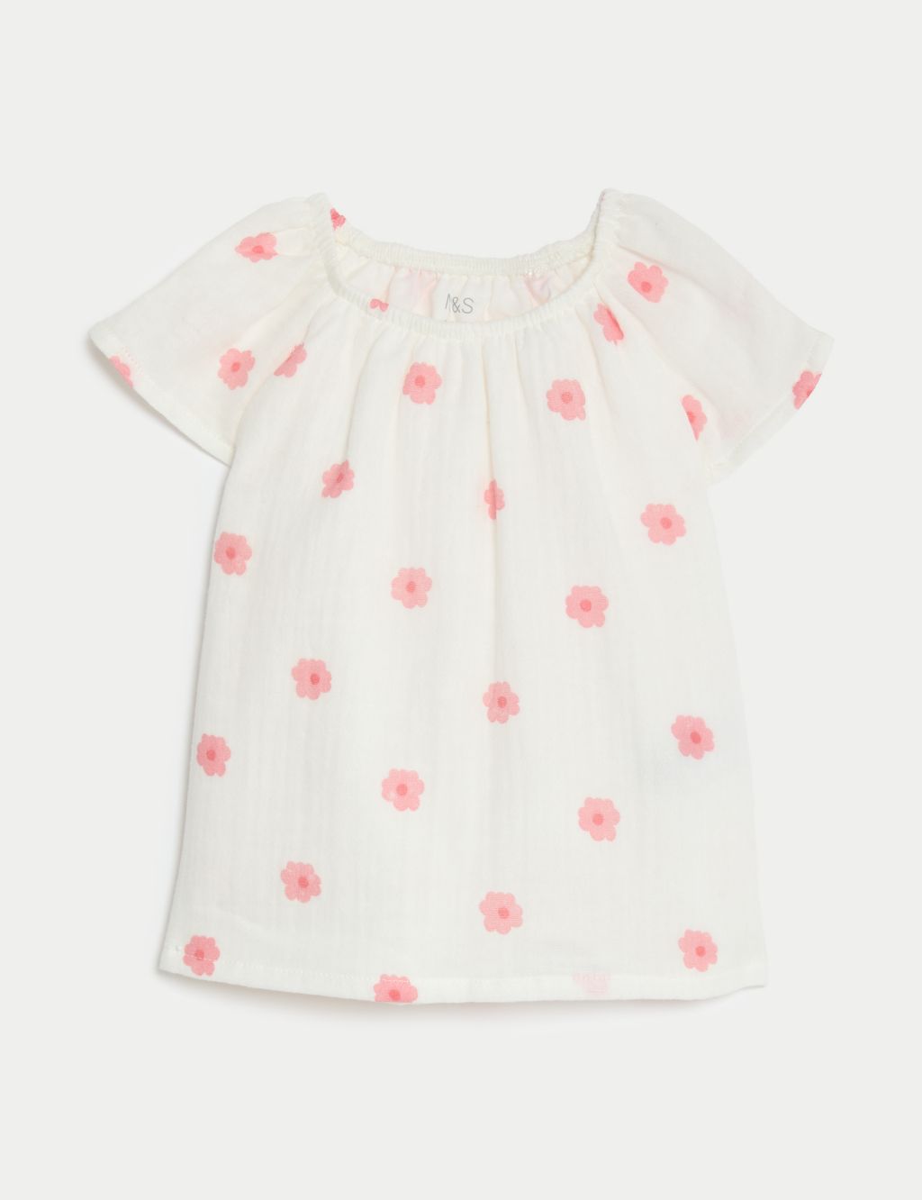 Buy 2pc Pure Cotton Flower Top & Bottom Outfit (0-3 Yrs) | M&S ...