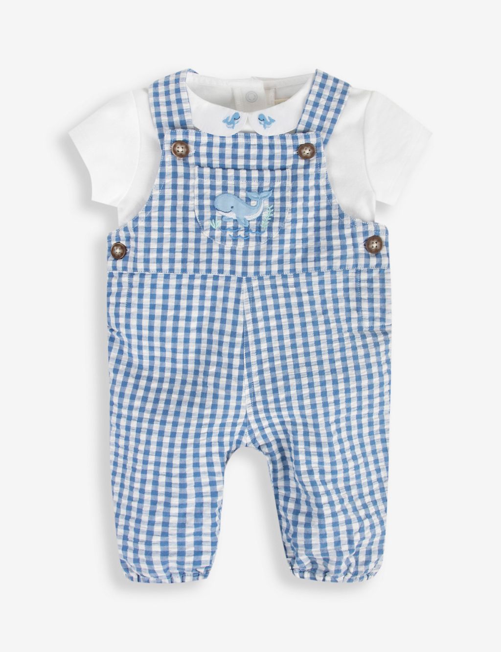 2pc Pure Cotton Gingham Outfit (0-24 Mths) 1 of 3