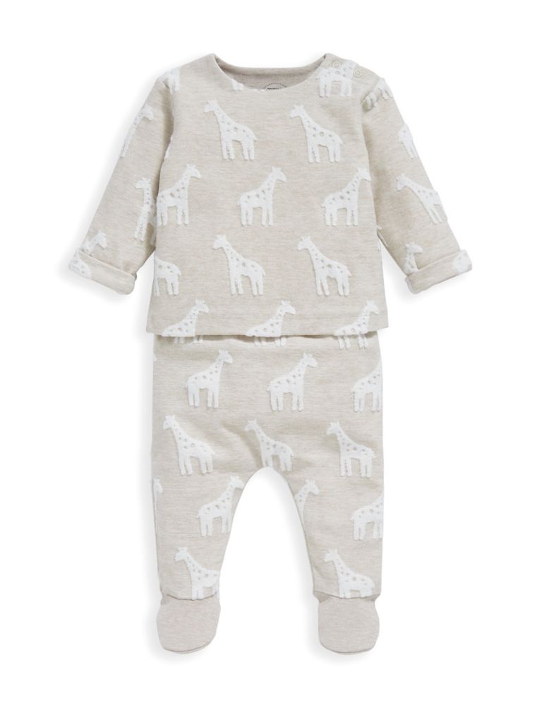 2pc Pure Cotton Giraffe Outfit (7lbs-12 Mths) 2 of 6