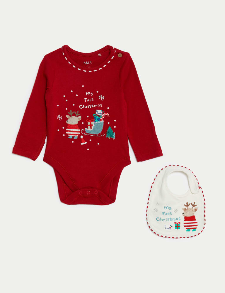 2pc Pure Cotton My First Christmas Outfit 7lbs 1 Yrs