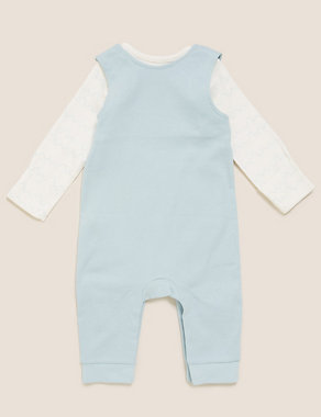 2pc Pure Cotton Printed Dungarees Outfit (7lbs - 12 Mths) Image 2 of 6