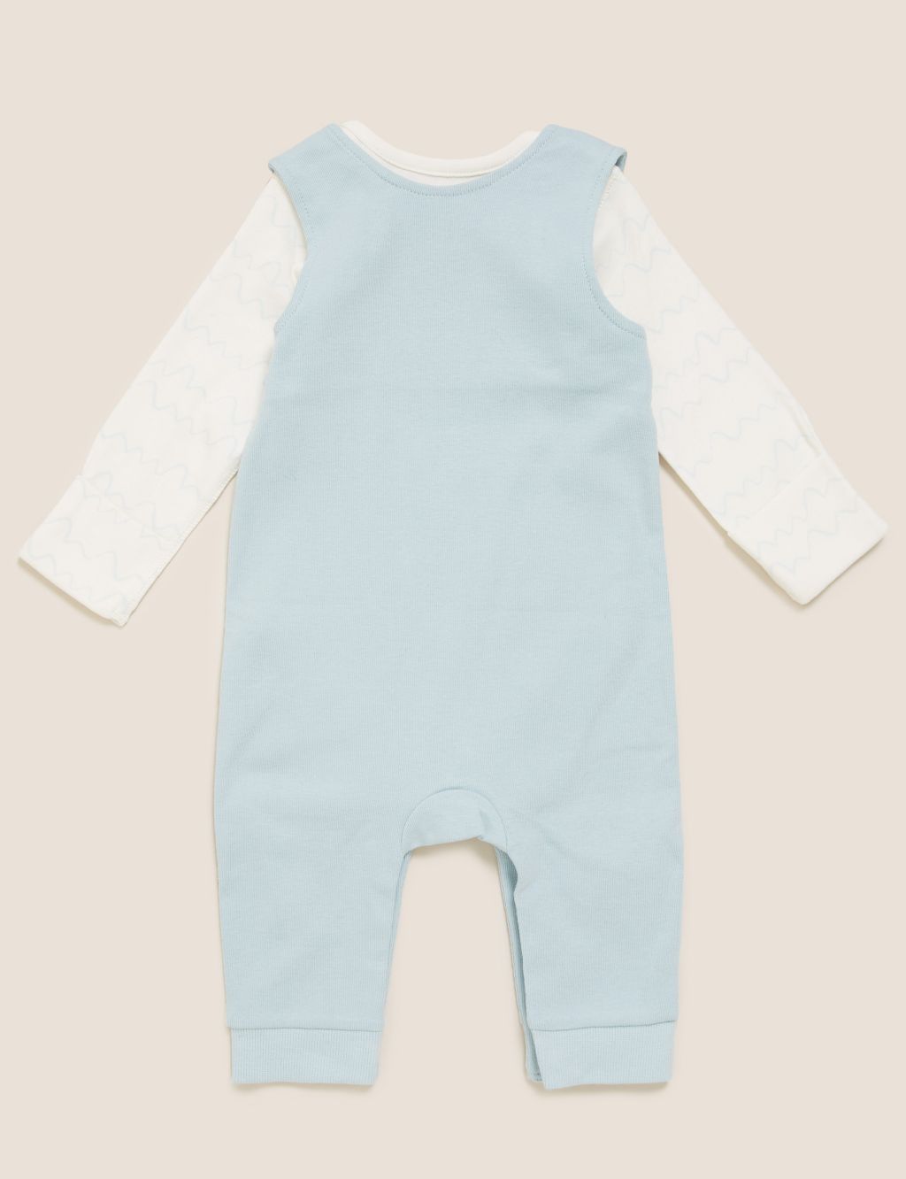 2pc Pure Cotton Printed Dungarees Outfit (7lbs - 12 Mths) | M&S