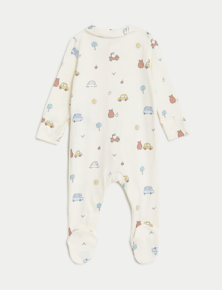2pc Pure Cotton Printed Sleepsuit & Hat Set (7lbs-1 Yrs) 3 of 6