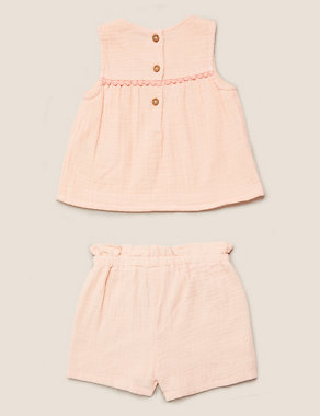 2pc Pure Cotton Shorts Outfit (0-3 Yrs) Image 2 of 5