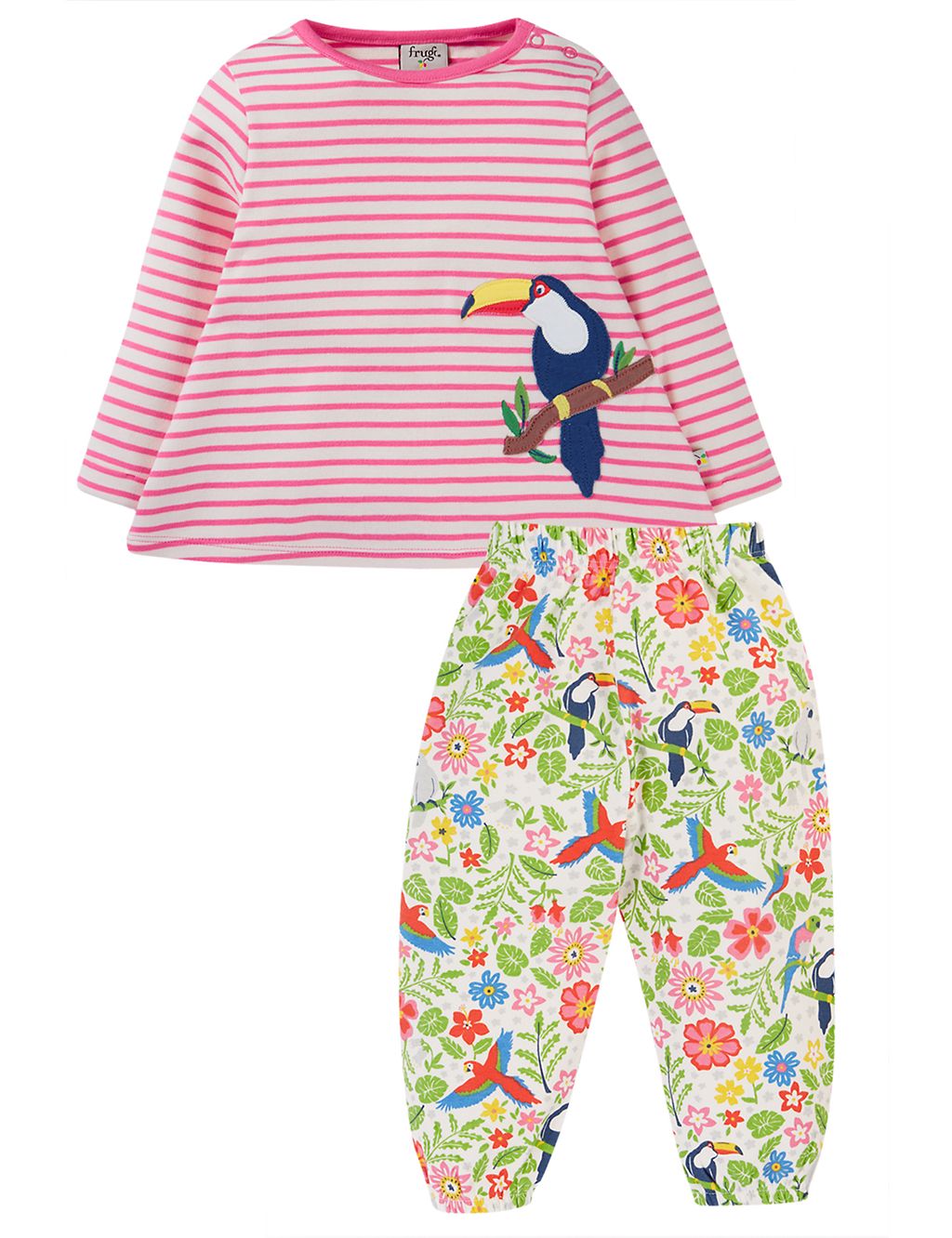 2pc Pure Cotton Striped Bird Outfit (0-24 Mths) 3 of 4