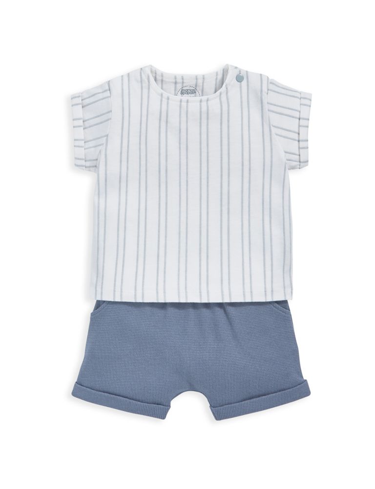 2pc Pure Cotton Striped Outfit (0-12 Mths) 2 of 4