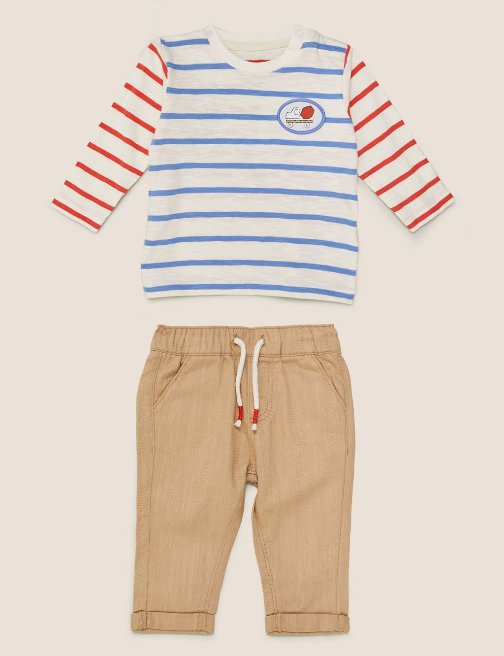 2pc Pure Cotton Striped Outfit (0-3 Yrs) 3 of 5