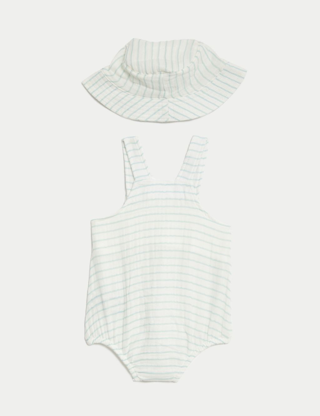 2pc Pure Cotton Striped Romper & Hat Outfit (7lbs-1 Yrs) 2 of 7