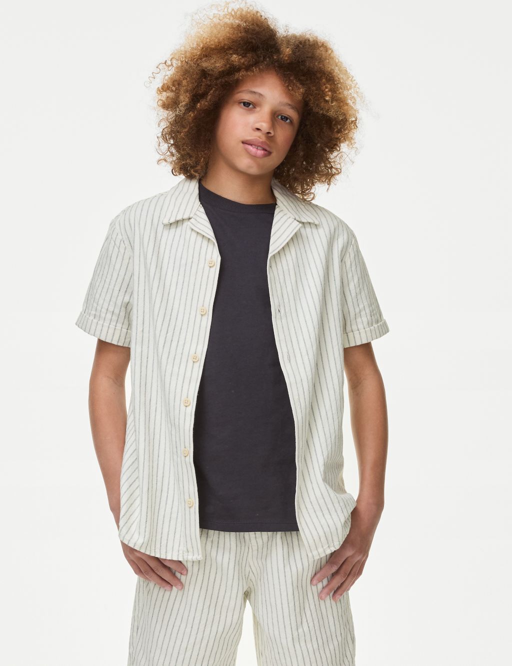 2pc Pure Cotton Striped Shirt & T-Shirt Set (6-16 Yrs) 2 of 7