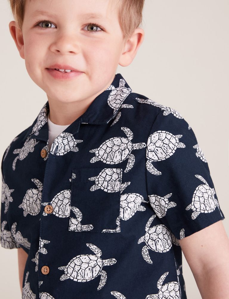 2pc Pure Cotton Turtle Print Shirt with Shirt (2-7 yrs) 3 of 5