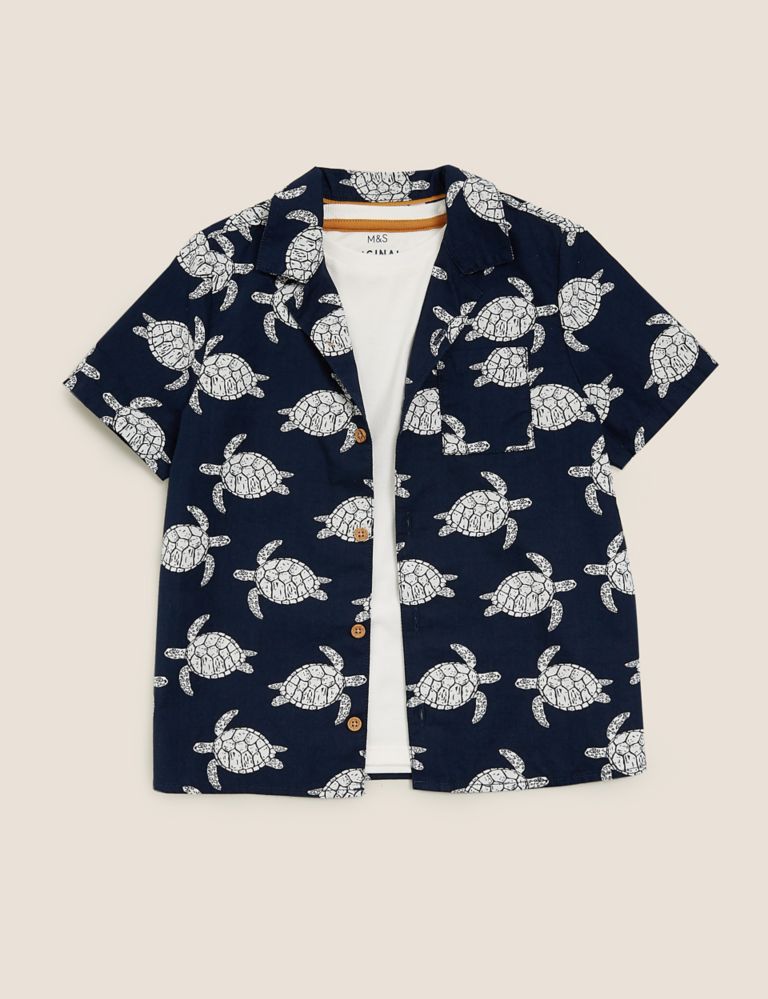 2pc Pure Cotton Turtle Print Shirt with Shirt (2-7 yrs) 2 of 5