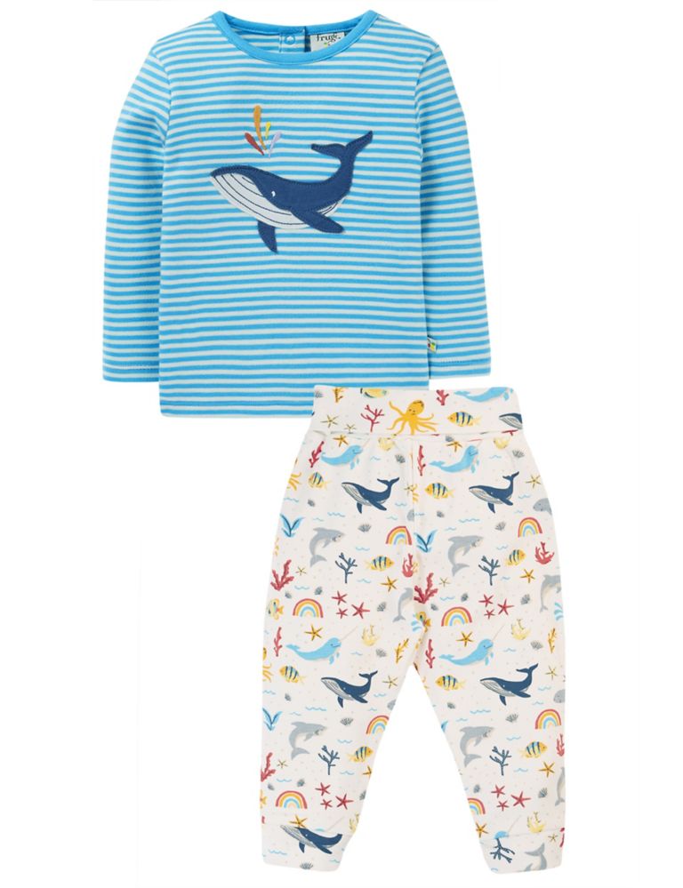2pc Pure Cotton Whale Outfit (0-2 Yrs) 1 of 3