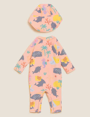 2pc Sea Life Print Swim Outfit (0-3 Yrs) | M&S Collection | M&S