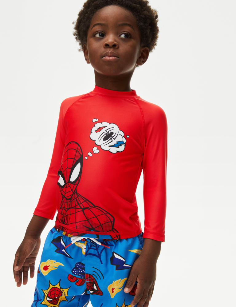 UPF 50 Swim Jumpsuit - Red/Spider-Man - Kids