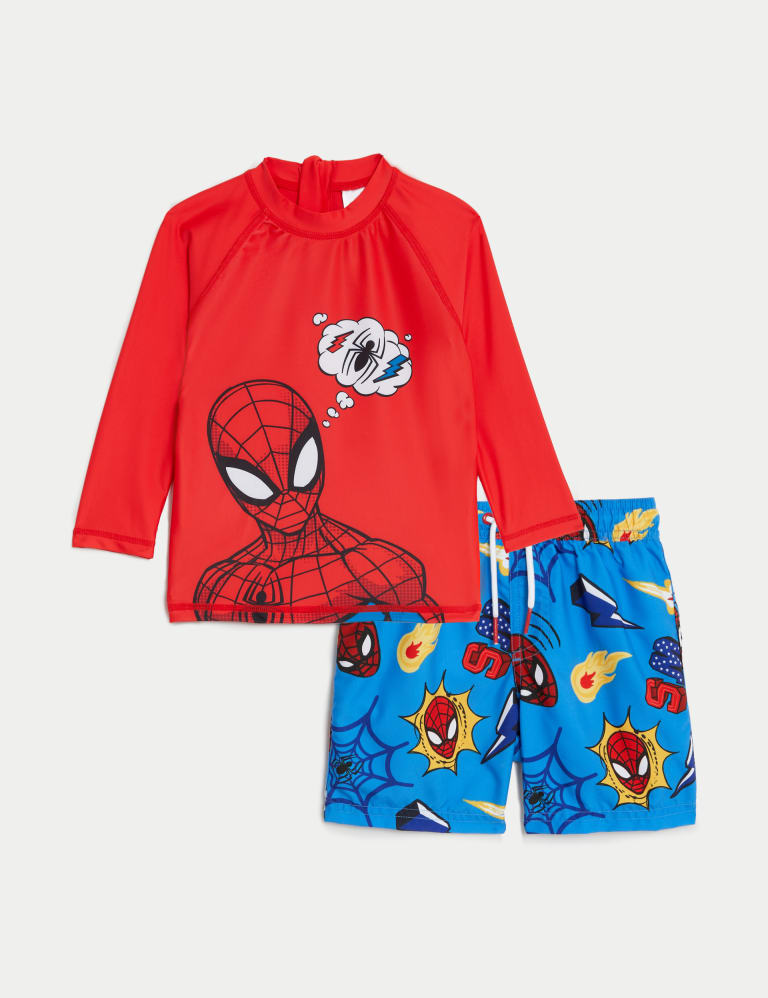 Spiderman swimsuit for toddlers on sale