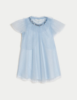 2pc Tulle Glitter Dress and Cape (2-7 Yrs) Image 2 of 6