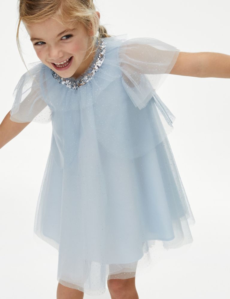 2pc Tulle Glitter Dress and Cape (2-7 Yrs) 3 of 6