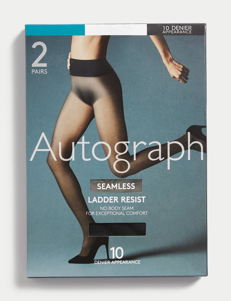 MARKS & SPENCER AUTOGRAPH Cocoa Ladder Resist 10 Denier Appearance Tights  £4.50 - PicClick UK