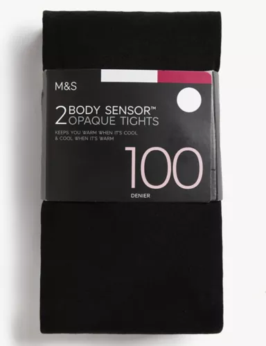 2pk 100 Denier Body Sensor™ Opaque Tights 2 of 5