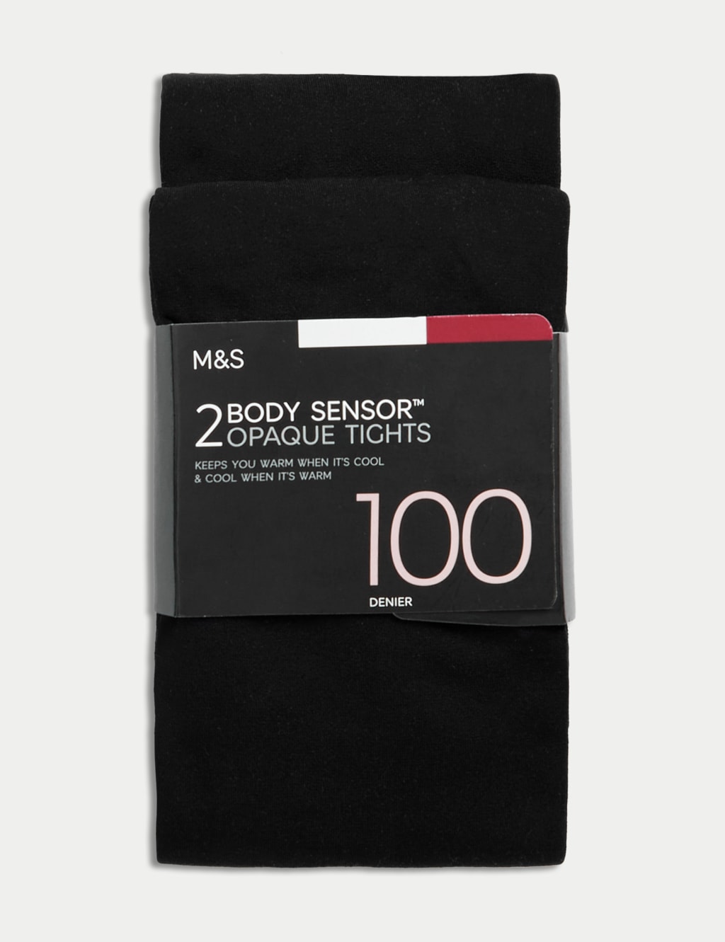 2pk 100 Denier Body Sensor Opaque Tights