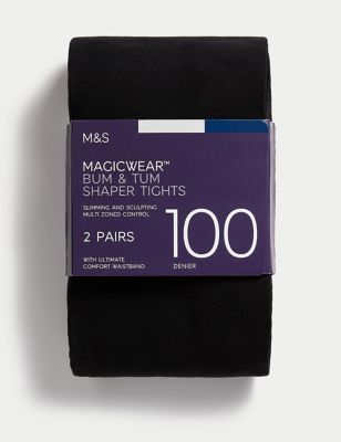 2pk 100 Denier Magicwear™ Opaque Tights, M&S Collection