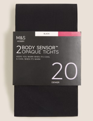 2pk 20 Denier Body Sensor™ Opaque Tights, M&S Collection