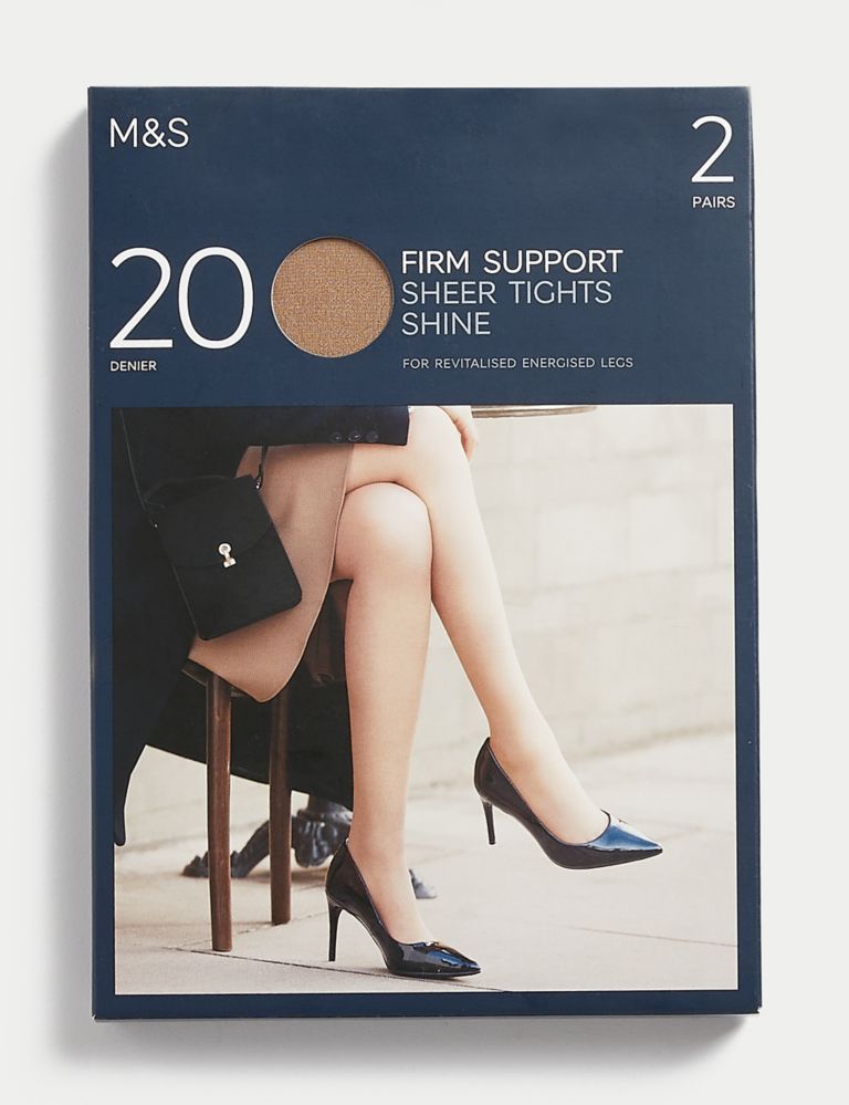 2pk 20 Denier Firm Support Sheer Tights 2 of 4