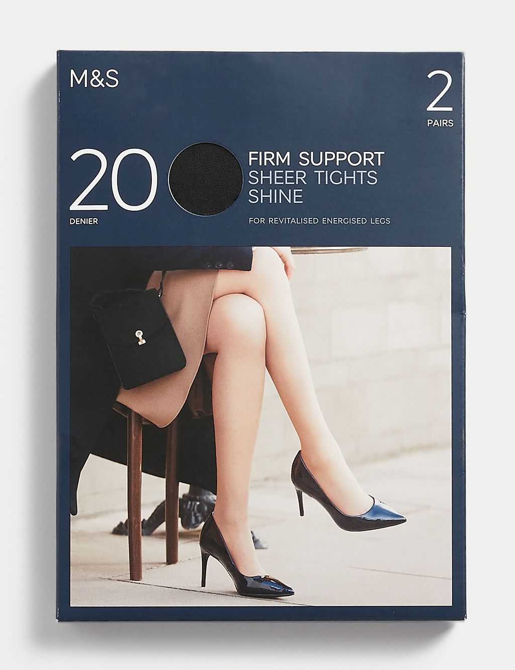 2pk 20 Denier Firm Support Sheer Tights 1 of 4