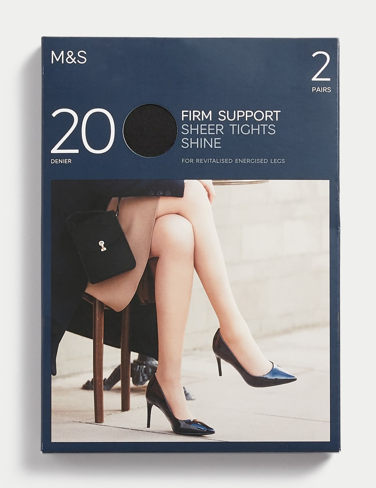 2pk 20 Denier Firm Support Sheer Tights 2 of 4