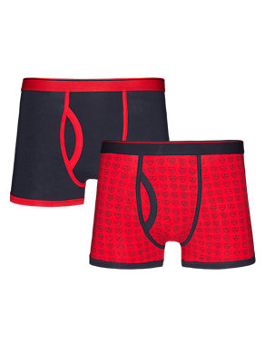 2pk 4-Way Stretch Cotton Cool & Fresh™ Assorted Trunks with StayNEW™ Image 2 of 3