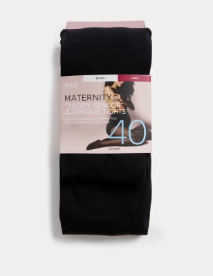 2pk 40 Denier Body Sensor Maternity Tights Image 1 of 2