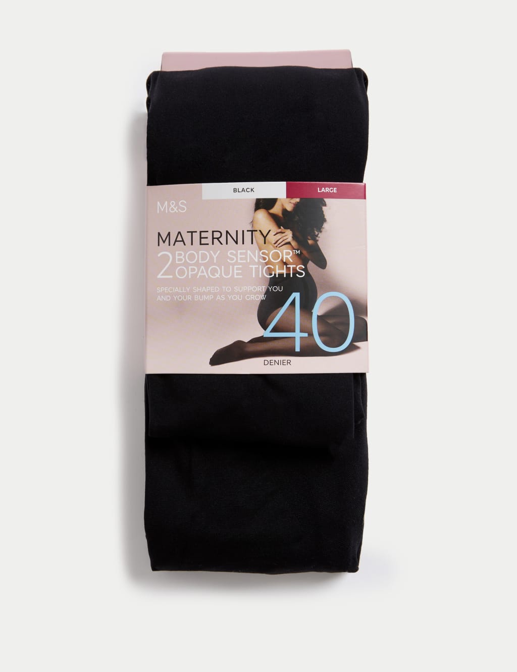 2pk 40 Denier Body Sensor Maternity Tights 1 of 2