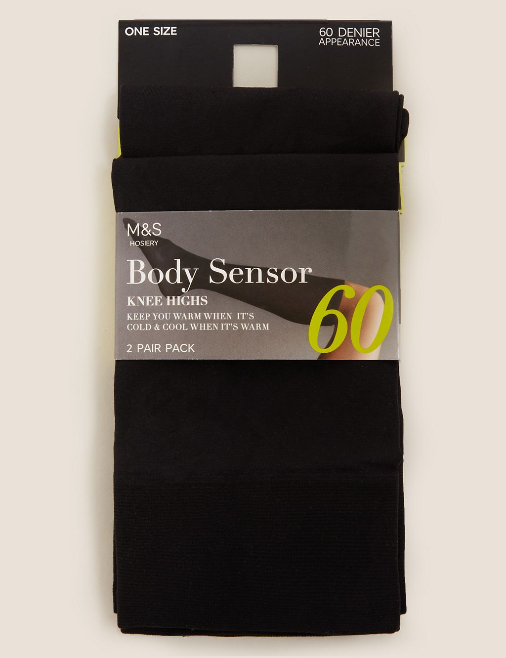 2pk 60 Denier Body Sensor™ Opaque Knee Highs 1 of 2