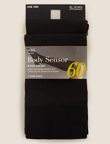 2pk 60 Denier Body Sensor™ Opaque Knee Highs 1 of 2