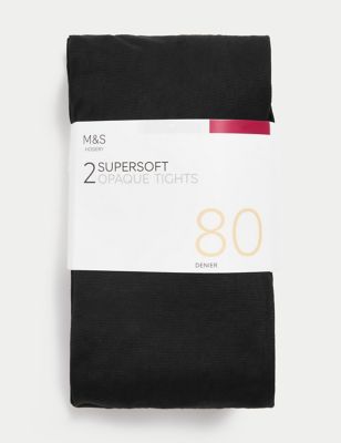 2pk 80 Denier Supersoft Opaque Tights Image 2 of 5