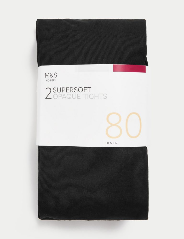 2pk 80 Denier Supersoft Opaque Tights 2 of 4