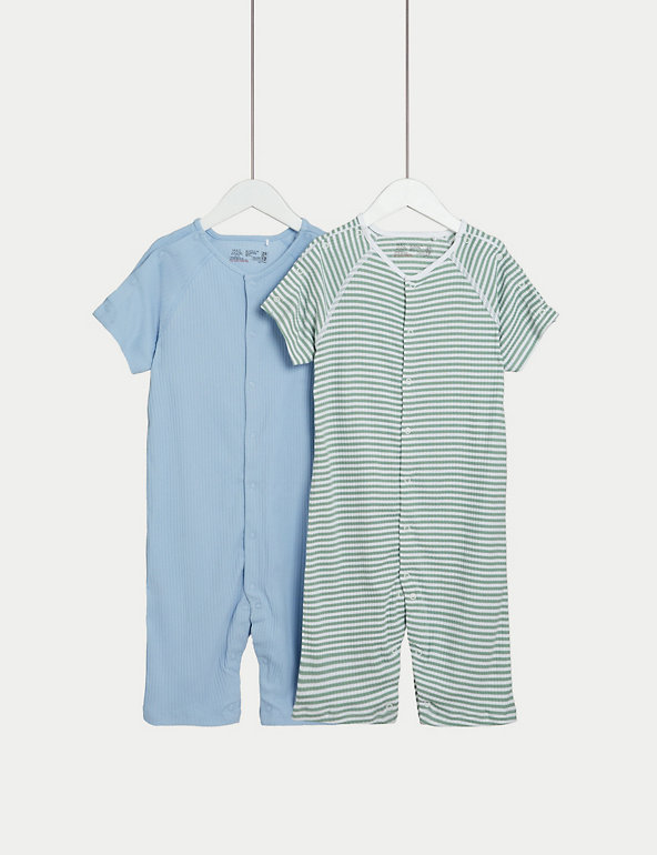 2pk Adaptive Pure Cotton Rompers (3-16 Yrs) Image 1 of 2