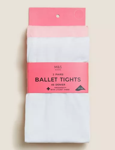 2pk Ballet Opaque Tights (2-12 Yrs) 1 of 4