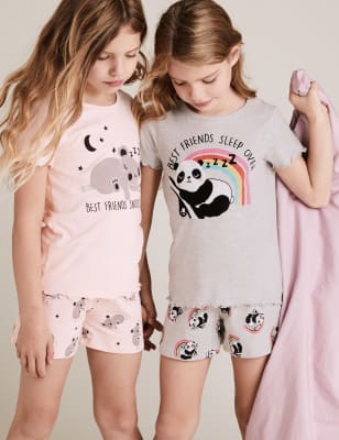 2pk Best Friends Short Pyjama Sets 6 16 Yrs M S