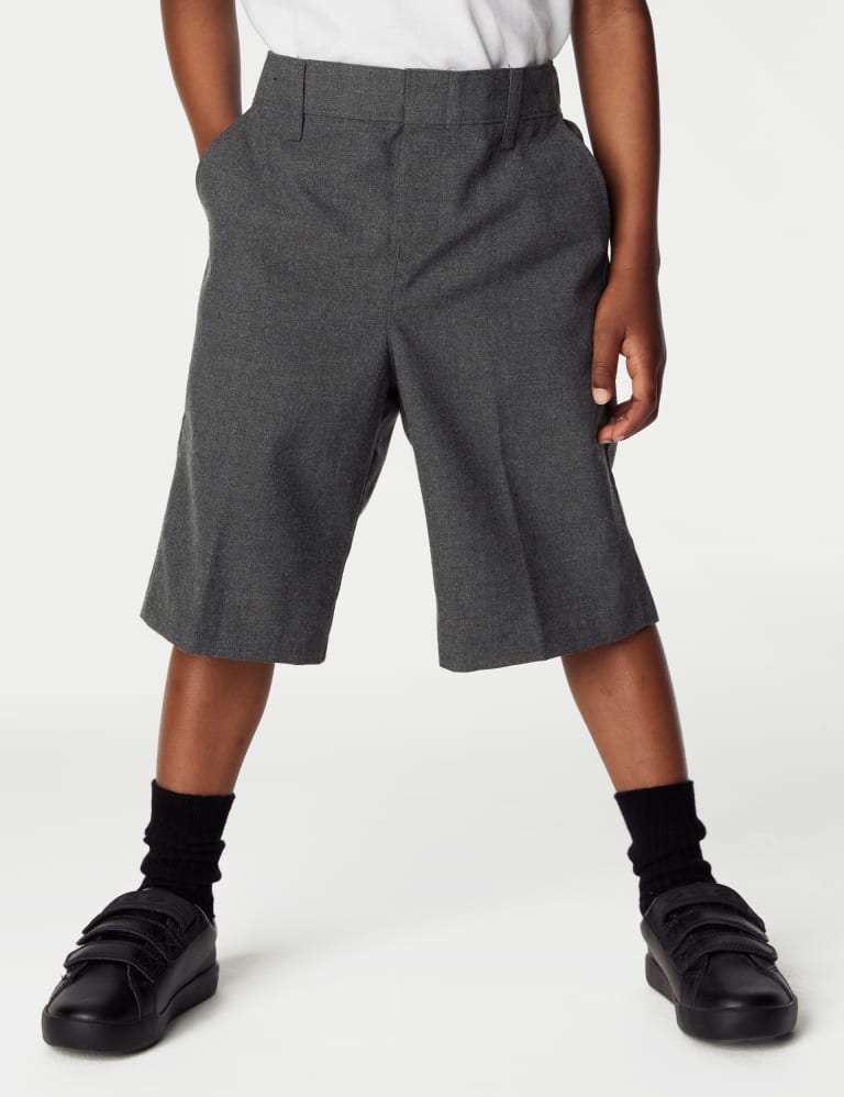 Marks and spencer grey school shorts discount